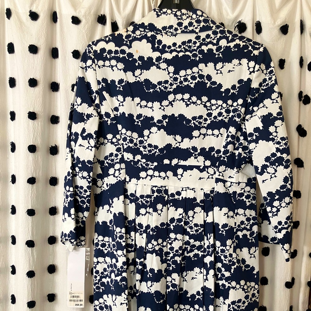 Charles Gray London Vintage NWT Doll Coat White/Navy floral pattern - Picture 12 of 13